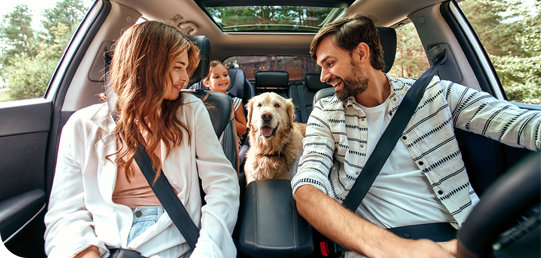 Family in car